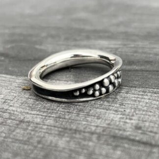 Silver Bubbles Freeform Ring