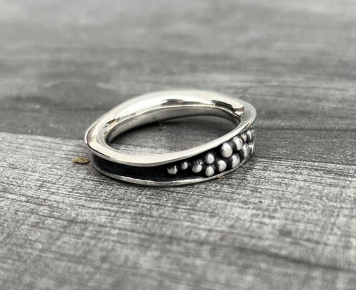 Silver Bubbles Freeform Ring