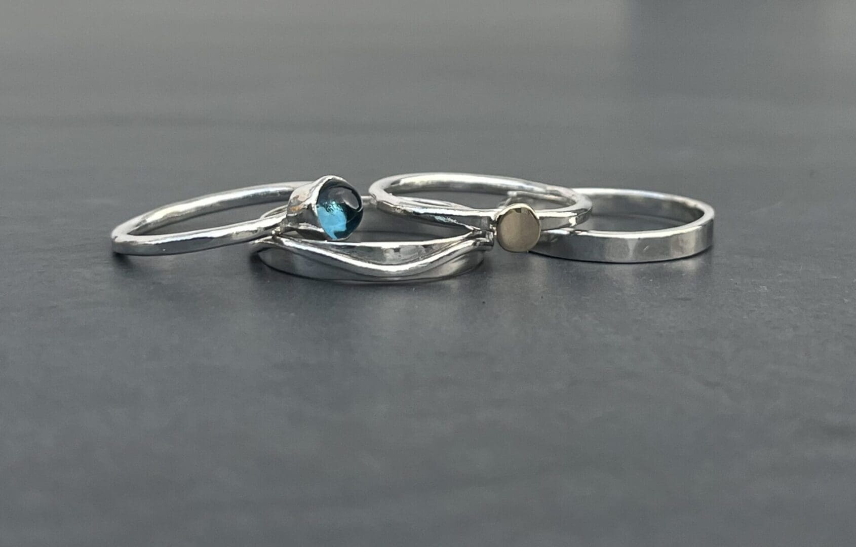 Blue Topaz Stack Ring - Image 3