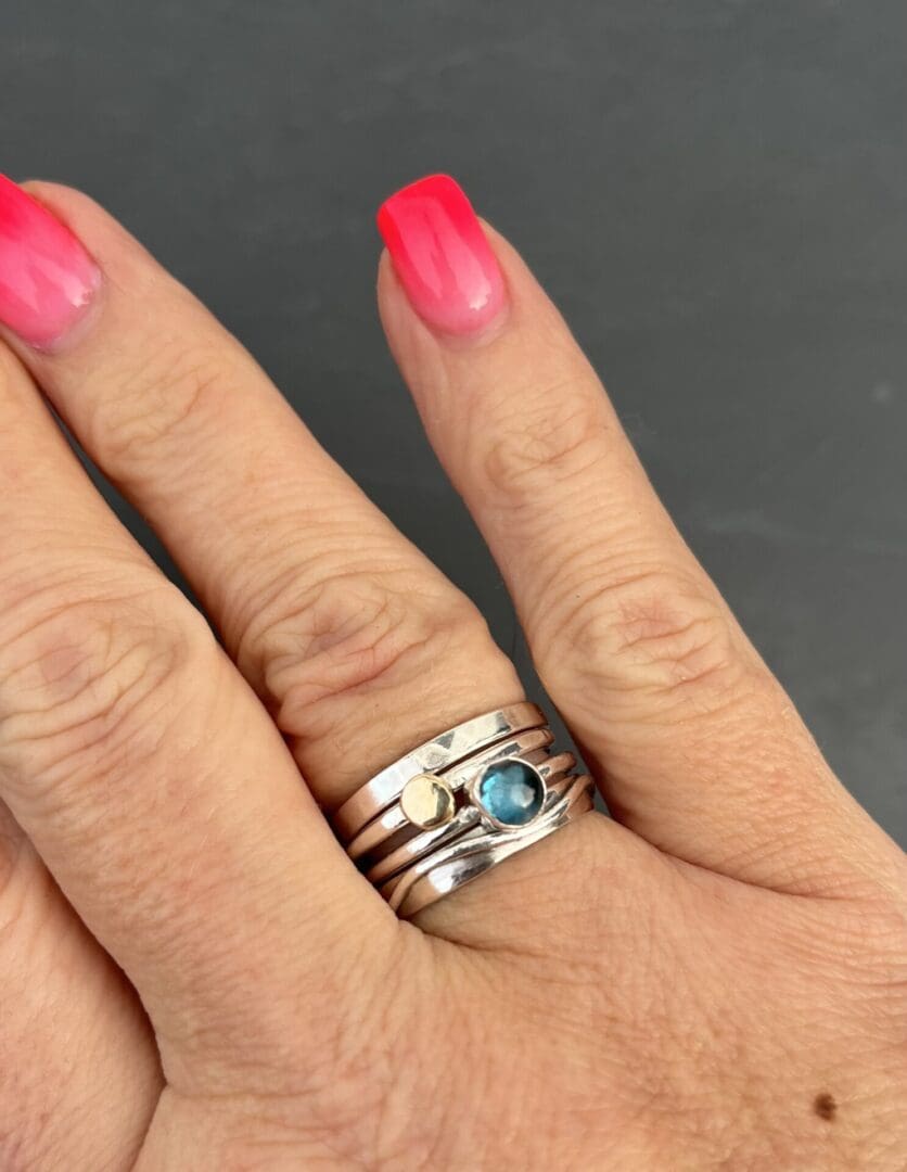 Blue Topaz Stack Ring - Image 2