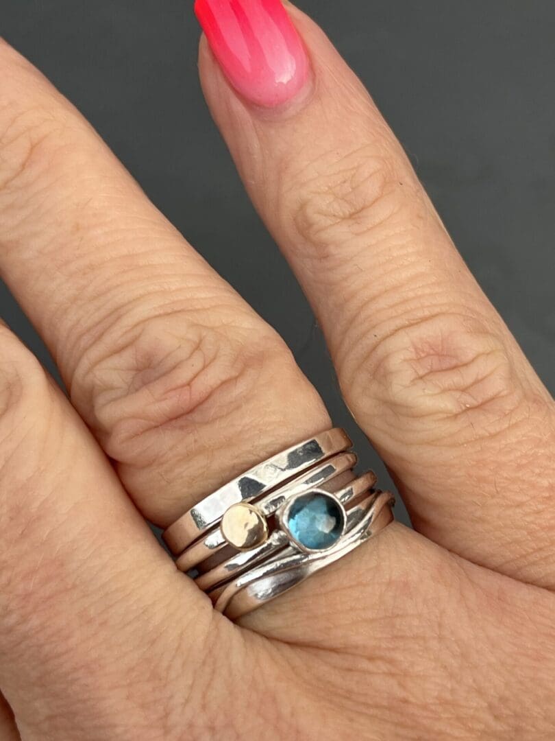 Blue Topaz Stack Ring - Image 6