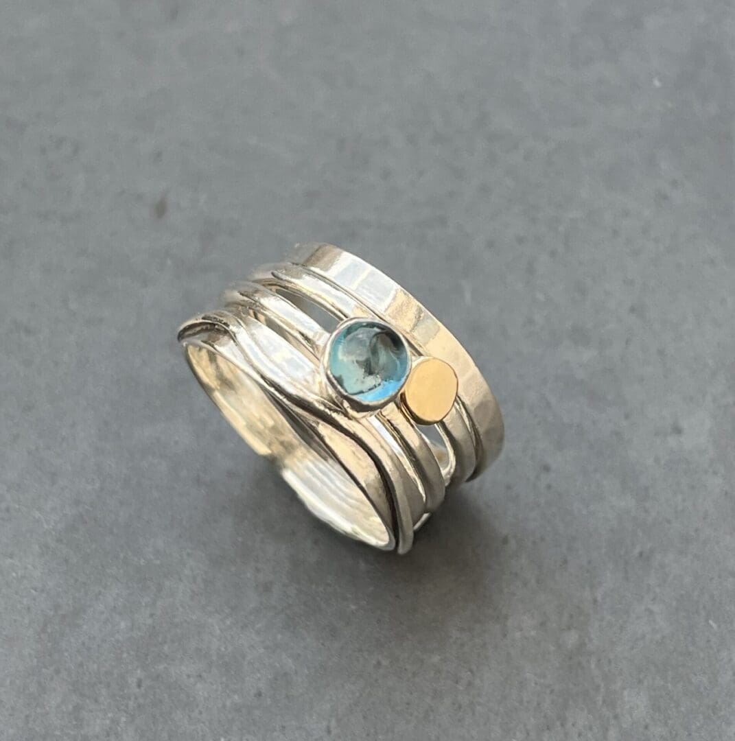 Blue Topaz Stack Ring - Image 7