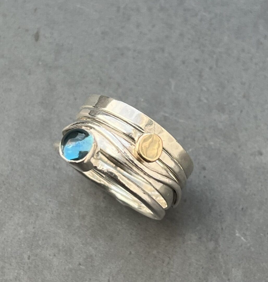 Blue Topaz Stack Ring - Image 5