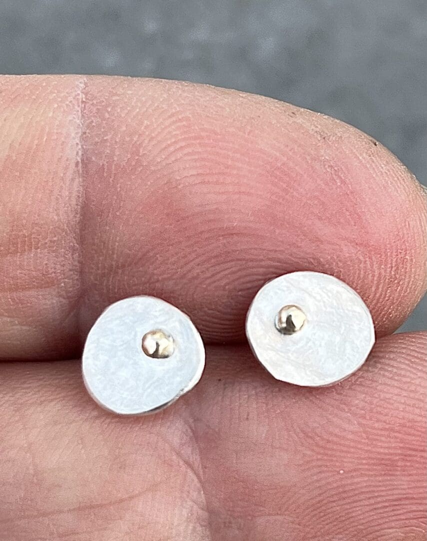 Gold Dot Pebble Studs - Image 3