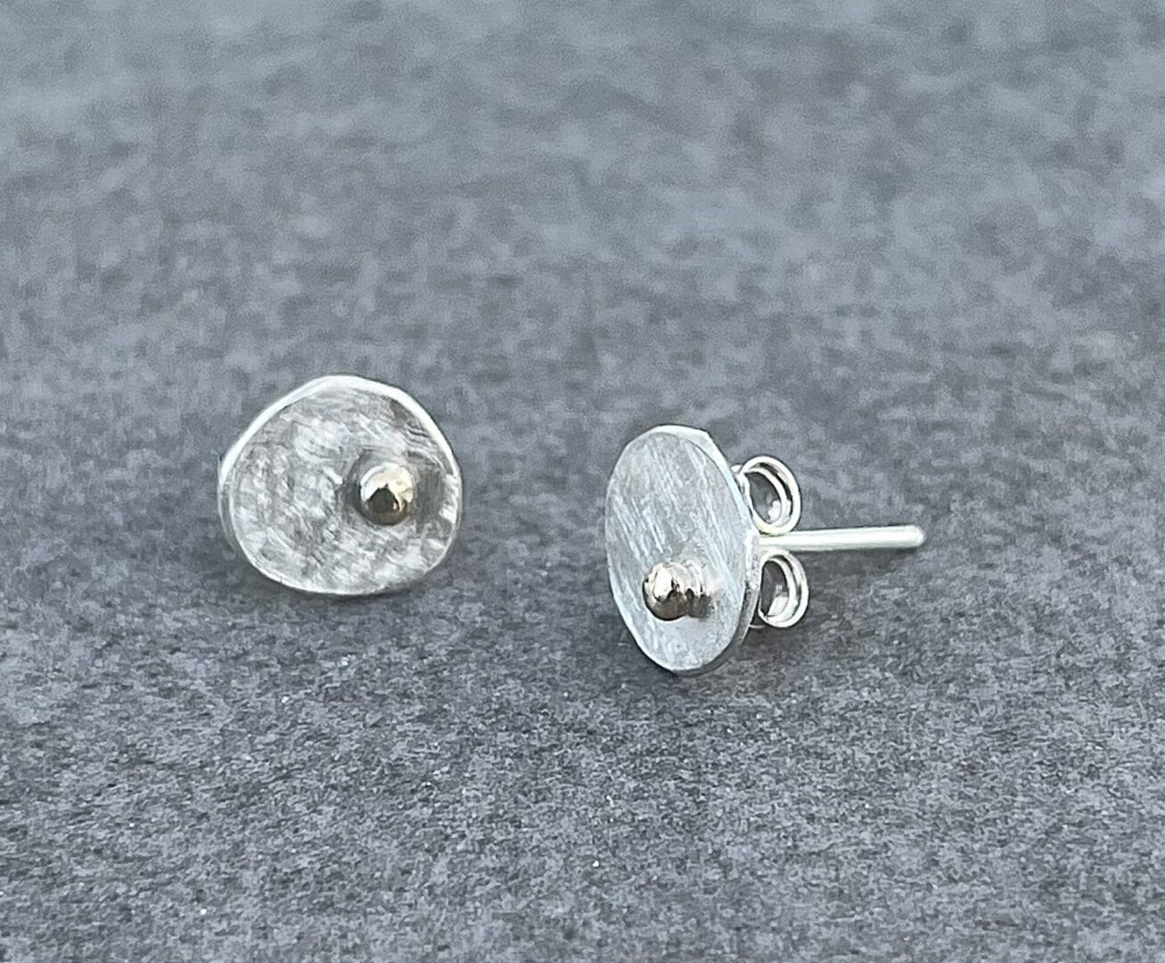 Gold Dot Pebble Studs