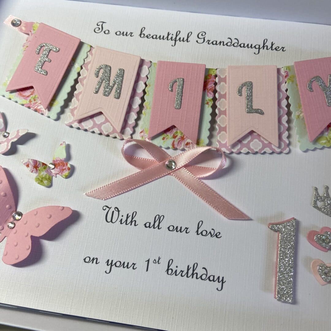 Personalised 1st Birthday Card Gift Boxed Keepsake Daughter Granddaughter Niece Goddaughter - Image 4