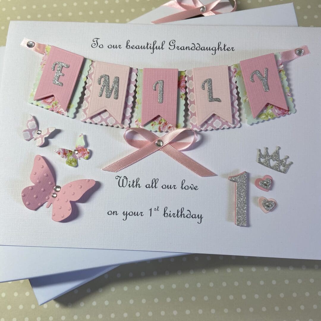 Personalised 1st Birthday Card Gift Boxed Keepsake Daughter Granddaughter Niece Goddaughter - Image 5