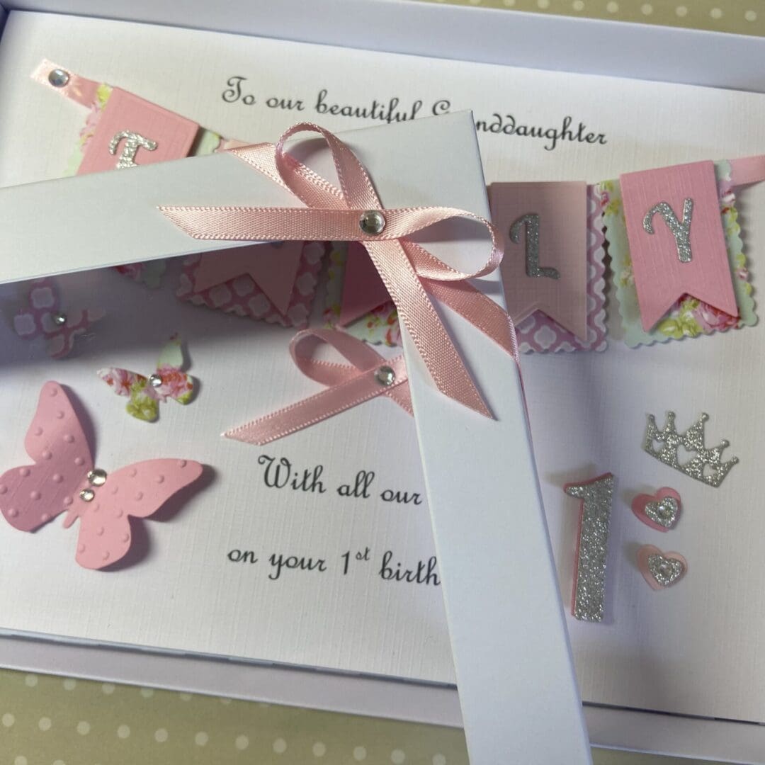 Personalised 1st Birthday Card Gift Boxed Keepsake Daughter Granddaughter Niece Goddaughter - Image 6