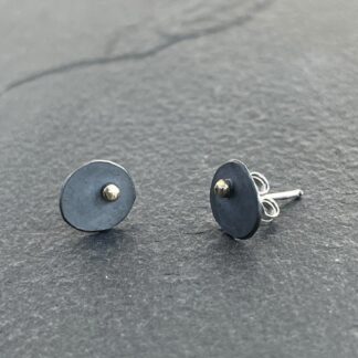 Gold Dot Oxidised Studs Studs