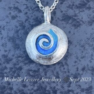 Enamel Spiral Pebble Pendant