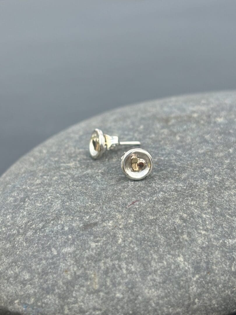 Gold Heart Round Studs - Image 3