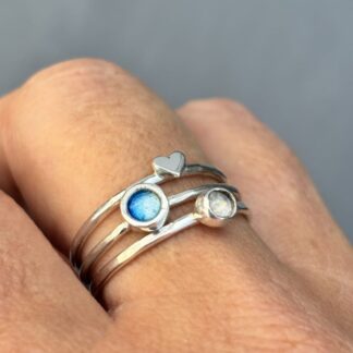 Rainbow Moonstone Stack Ring