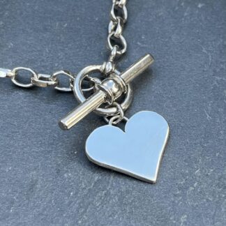Sterling Silver Heart Fob Necklace