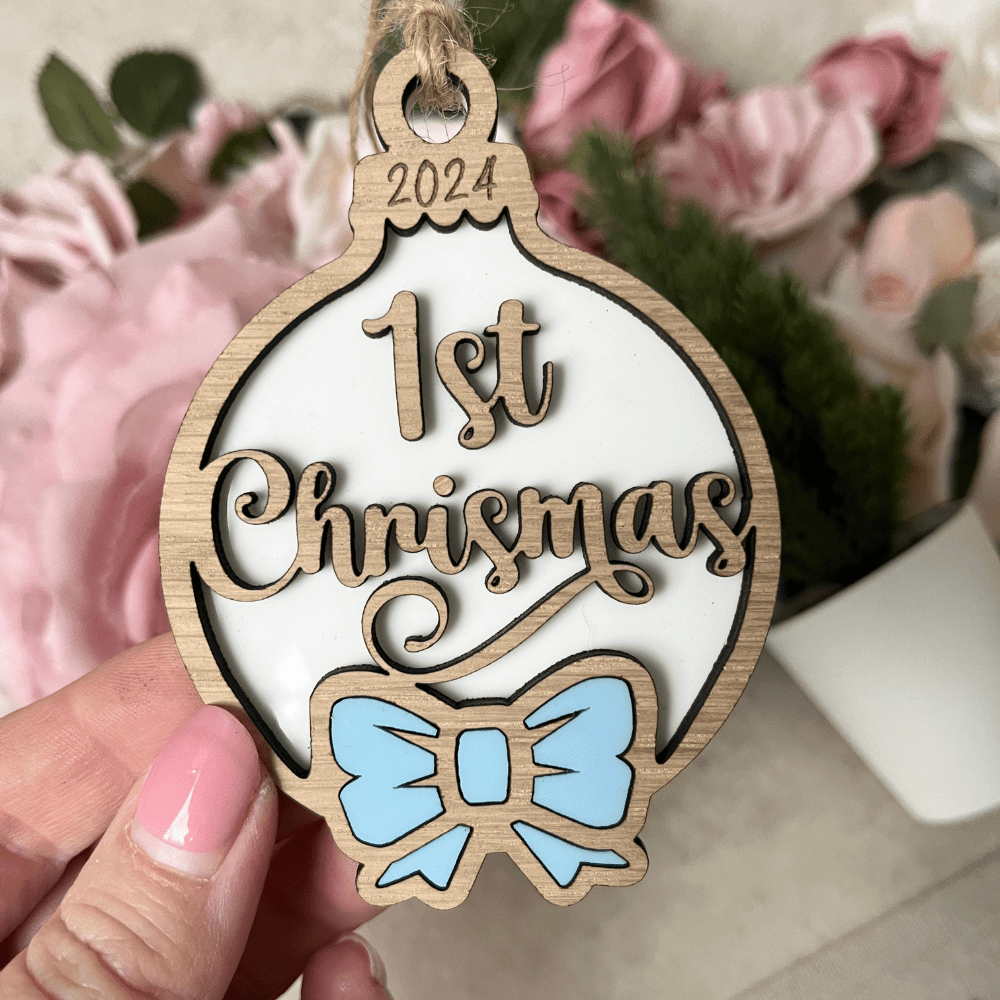 Baby boy’s first Christmas bauble 2024,1st Christmas decoration