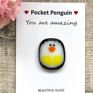 Penguin Pocket Hug - Letterbox Hug, Fused Glass
