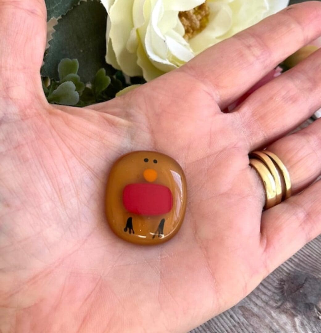 Pocket Hug Robin Card - Fused Glass Keepsake Gift - Choice of Message - Image 3