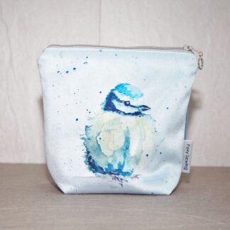 Small Velvet Blue Tit Zip Pouch