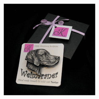 Weimaraner Dog Brooch - Cold Cast Pewter