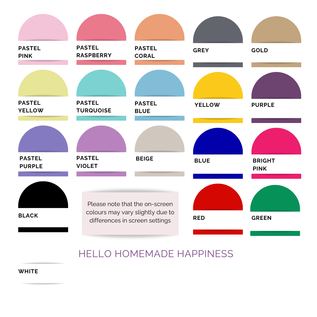 Hello Homemade Happiness Colour chart