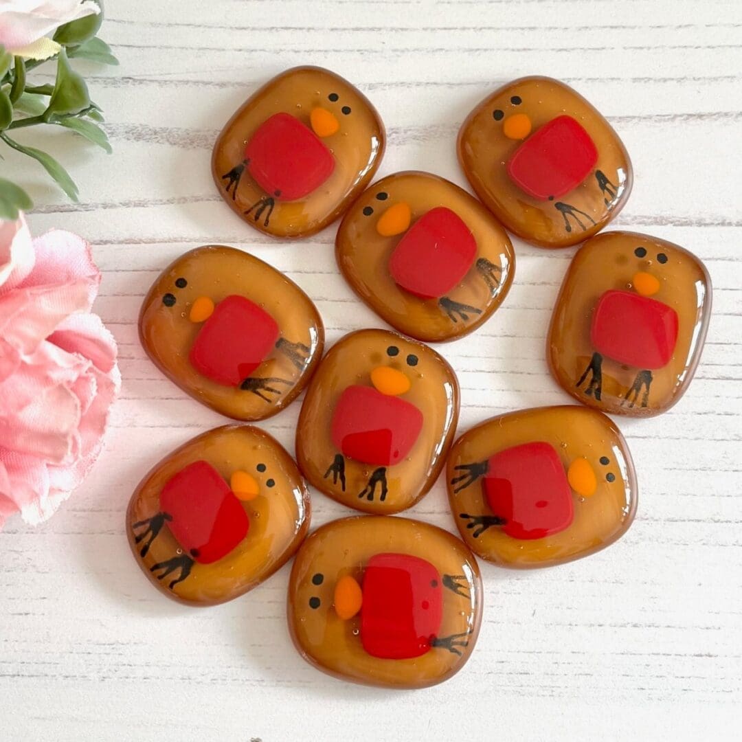 Pocket Hug Robin Card - Fused Glass Keepsake Gift - Choice of Message - Image 2
