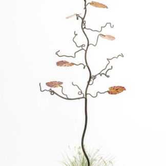 7 Lime leaf bird feeder tree bird feeder stand with 7 colourful lime leaves in stainless steel