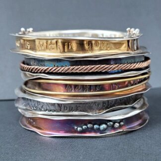 Motivational Silver Anticlastic Bangles