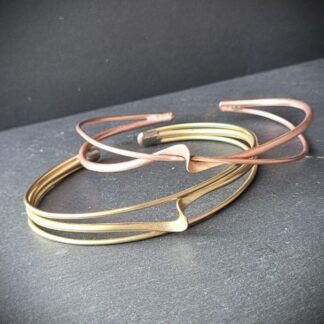 Twisted Cuff Bangle - Brass