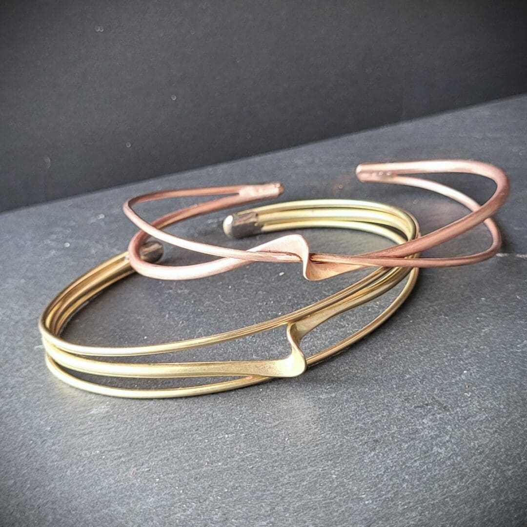 Twisted Cuff Bangle - Brass