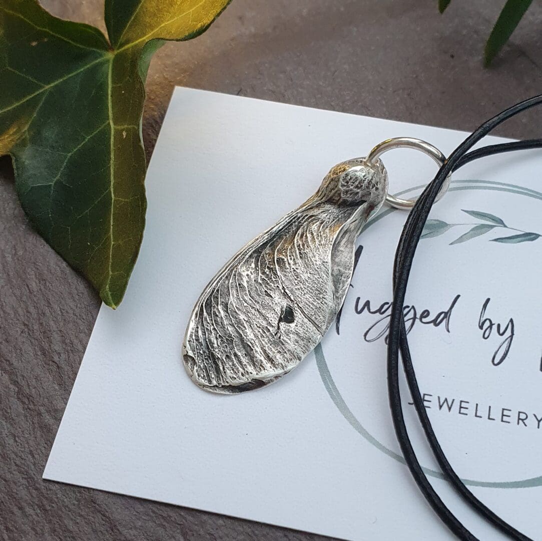 Handcrafted Silver Sycamore Seed Necklace - Image 3