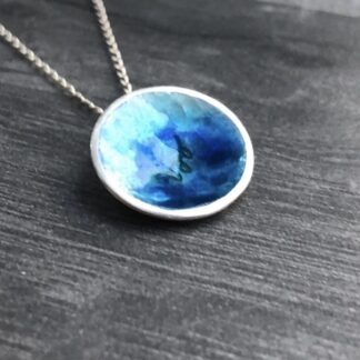 Blue Enamel Pendant