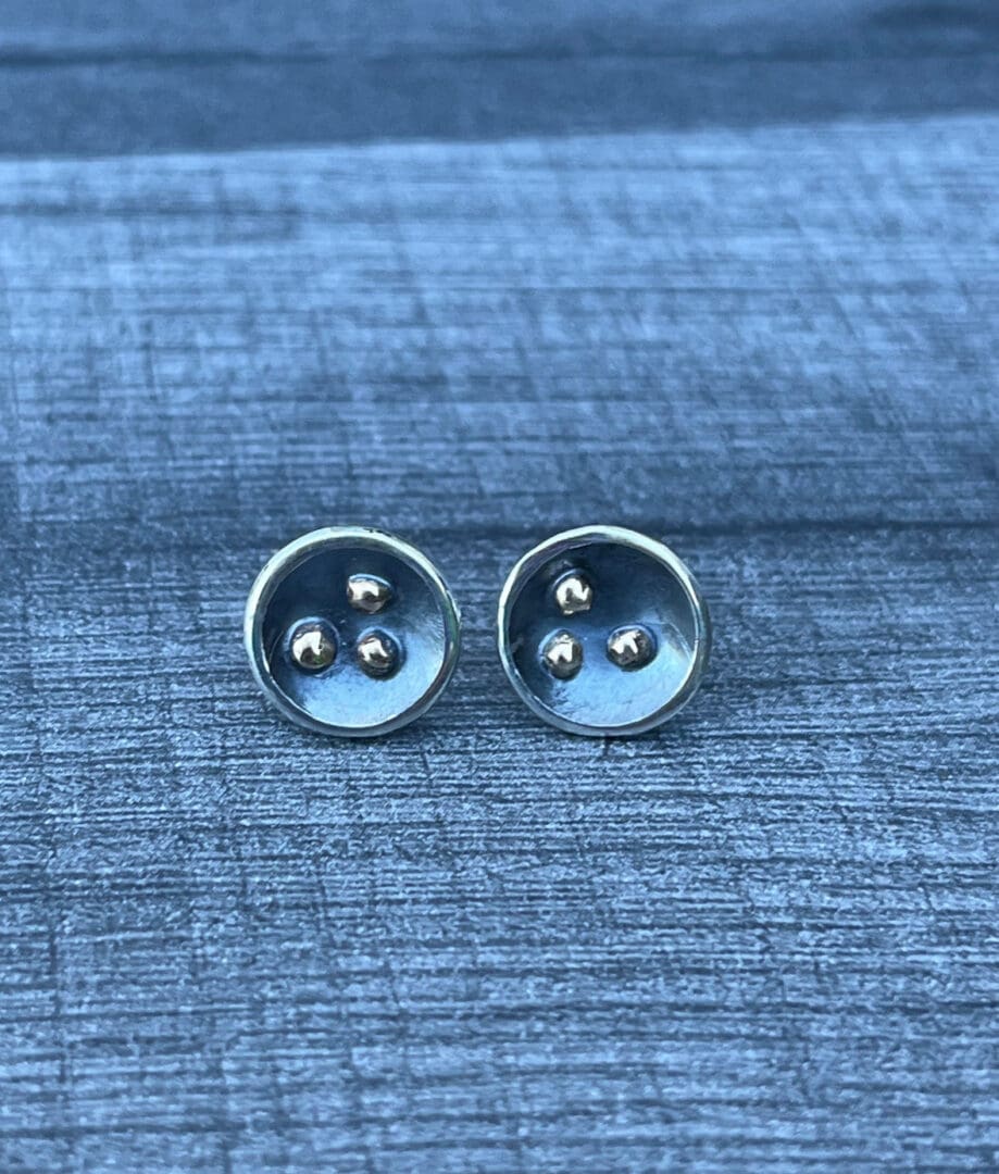 Silver and Gold Orbit Studs - Image 7