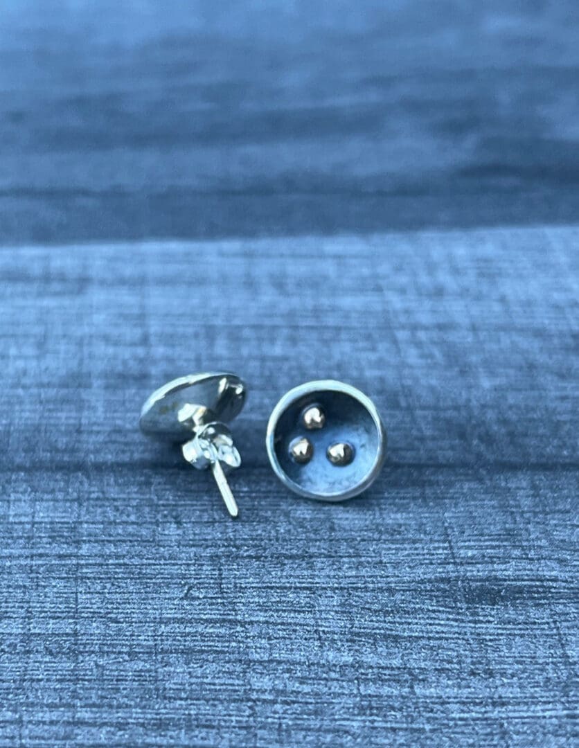 Silver and Gold Orbit Studs - Image 4