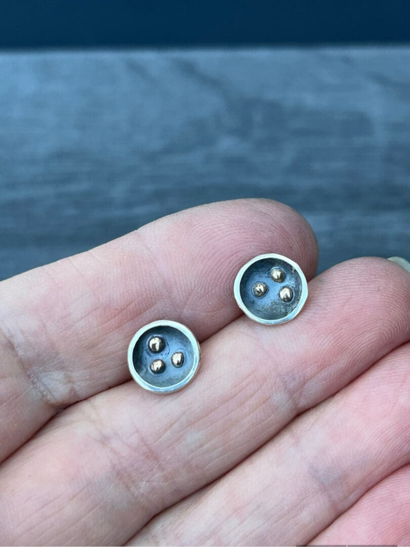 Silver and Gold Orbit Studs - Image 3