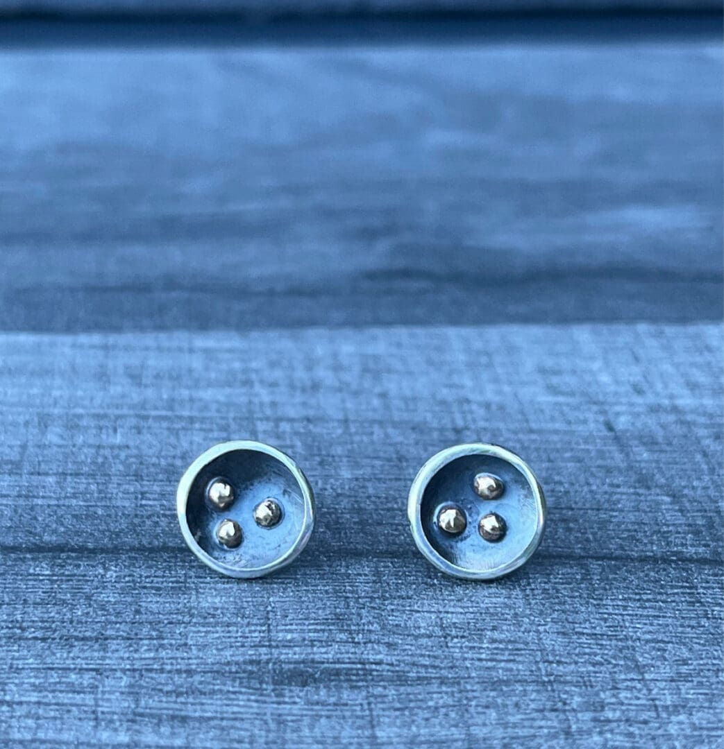 Silver and Gold Orbit Studs - Image 2