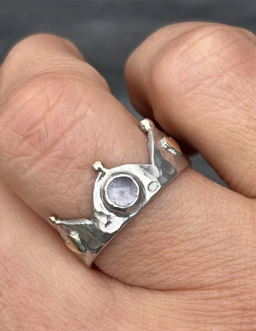 Sterling Silver and Gold Crown Ring - Image 2