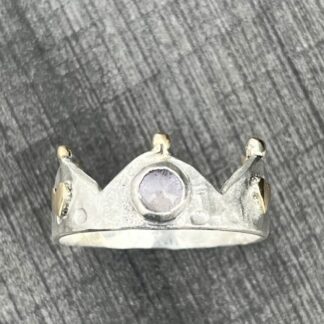 Sterling Silver and Gold Crown Ring