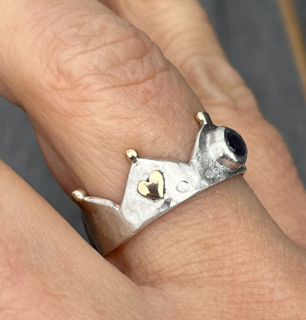 Sterling Silver and Gold Crown Ring - Image 3