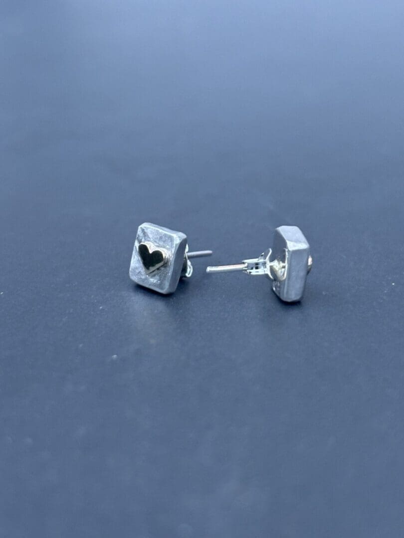Gold Heart Chunky Studs - Image 6