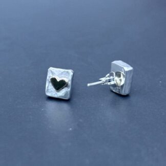 Gold Heart Chunky Studs
