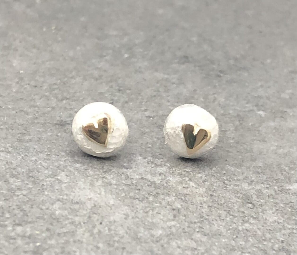 Gold Heart Pebble Studs - Image 6