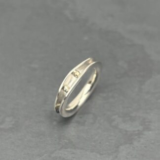 Gold Bubbles Silver Freeform Ring