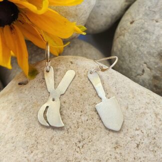 Garden tool earrings in sterling silver