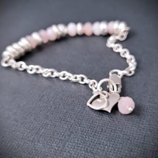 Sterling Silver 'Heartsong' Rose Quartz Bracelet