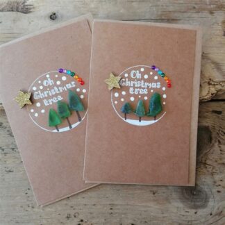 Sea Glass Christmas Tree handwritten cards