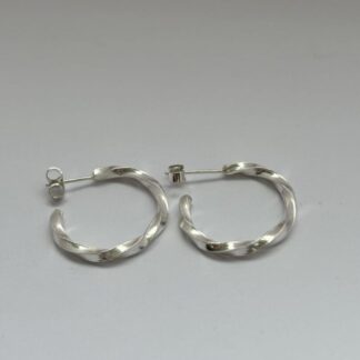 sterling silver twisted hoop earrings