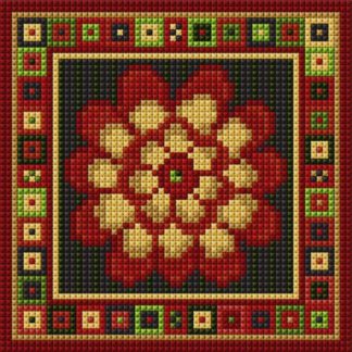 Dramatic autumn marigold tapestry cross-stitch kit. Make a picture, pin-cushion or bag front.