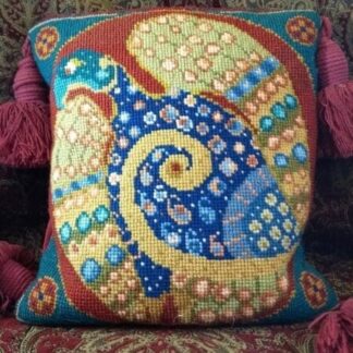 Wonderful celtic eagle tapestry cushion kit to sew yourself, inspired by the Book of Kells.