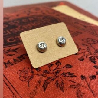 Recycled silver Heart earstuds