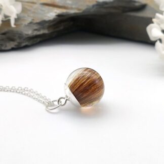 Sphere Hair Keepsake Pendant - Lock of Hair Jewellery - Bespoke Memorial Gift