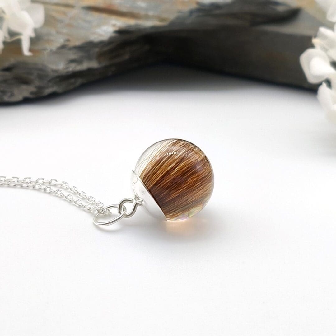 Sphere Hair Keepsake Pendant - Lock of Hair Jewellery - Bespoke Memorial Gift